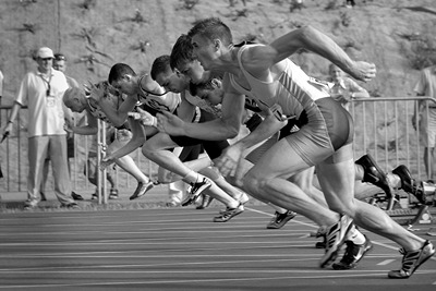 The Starting Line - Vintage Race Photo